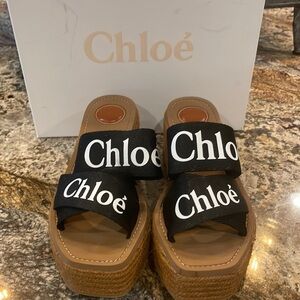 Chloe Woody Wedge Espadrilles